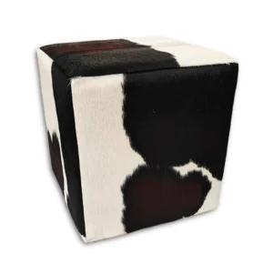 Kuhfell Hocker tricolor H100