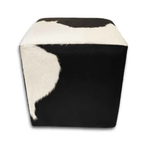 Kuhfell Hocker schwarz weiss, H206