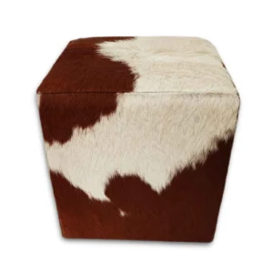 Kuhfell Hocker braun weiss, H207