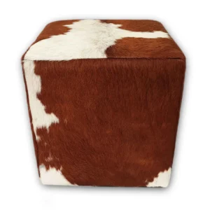 Kuhfell Hocker braun weiss, H209