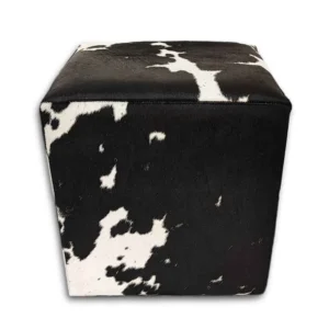 Kuhfell Hocker schwarz weiss, H208