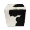 Kuhfell Hocker schwarz weiss
