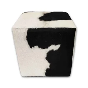 Kuhfell Hocker schwarz weiss, H303