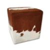 peau de vache Tabouret marron et blanc, H08