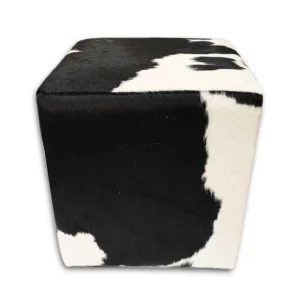 Kuhfell Hocker schwarz weiss, H201