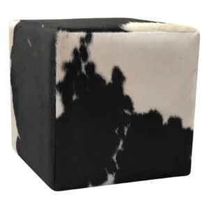 peau de vache Tabouret noir et blanc, H308