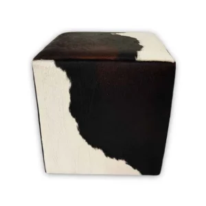 Kuhfell Hocker tricolor, H10