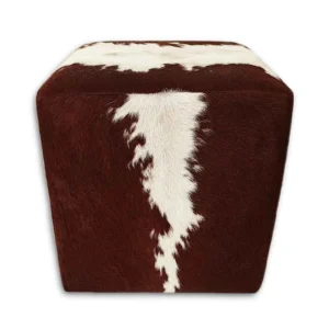 peau de vache Tabouret marron et blanc, H110