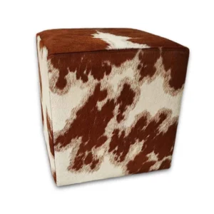peau de vache Tabouret marron et blanc H07