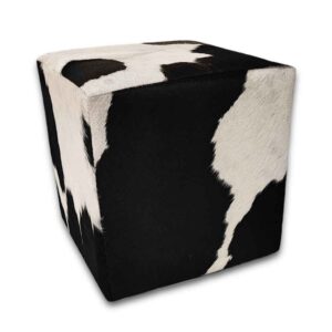 peau de vache Tabouret noir et blanc, H202