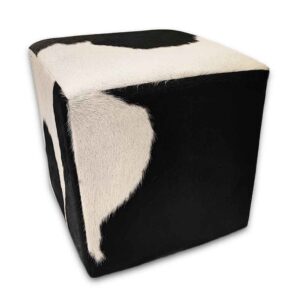 peau de vache Tabouret noir et blanc, H206
