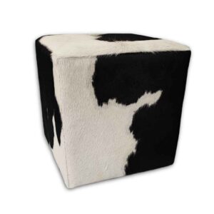 Kuhfell Hocker schwarz weiss, H303