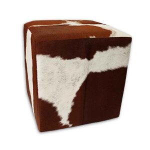 peau de vache Tabouret marron et blanc H05
