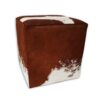 Kuhfell Hocker braun weiss H06