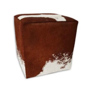 peau de vache Tabouret marron et blanc H06