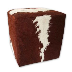 peau de vache Tabouret marron et blanc, H110